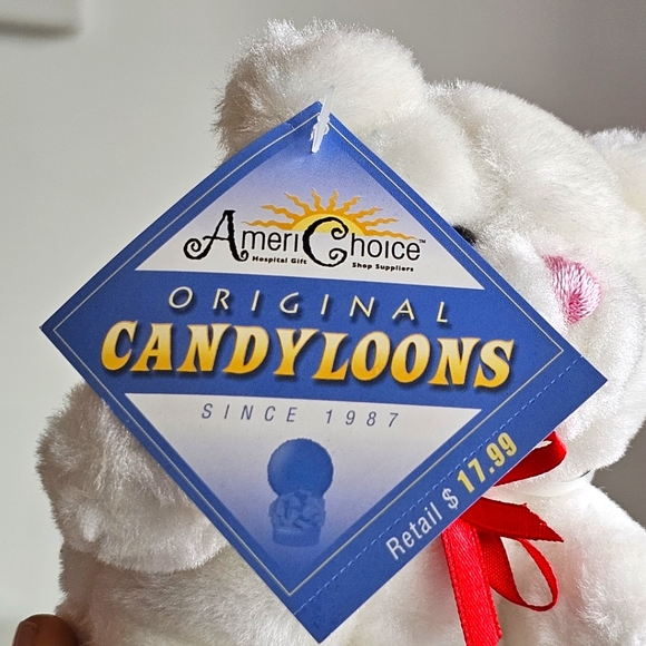 Ceramic Tote Plush Bear Baloons "Get Well Soon", AmeriChoice Since 1987 - Picture 6 of 10